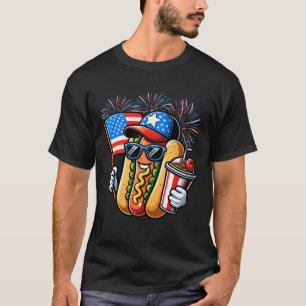 Camiseta Hotdog del 4 de julio Día de la Independencia Patr