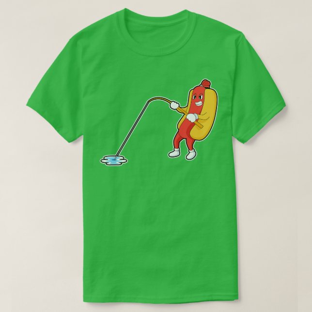 Camiseta Hotdog En Pesca Con Rod Pesquero (Diseño del anverso)