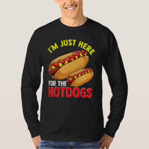 Camiseta Hotdog Estoy Aquí Para El Chiste De Perros Calient