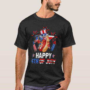 Camiseta Hotdog Fireworks Bandera Estadounidense Feliz 4 De