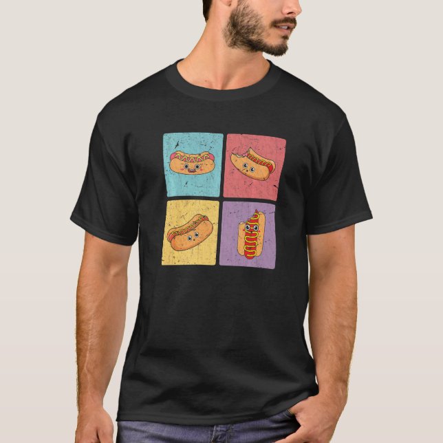 Camiseta Hotdog Foodie Wiener Franks Sausage Fast Food Pop (Anverso)