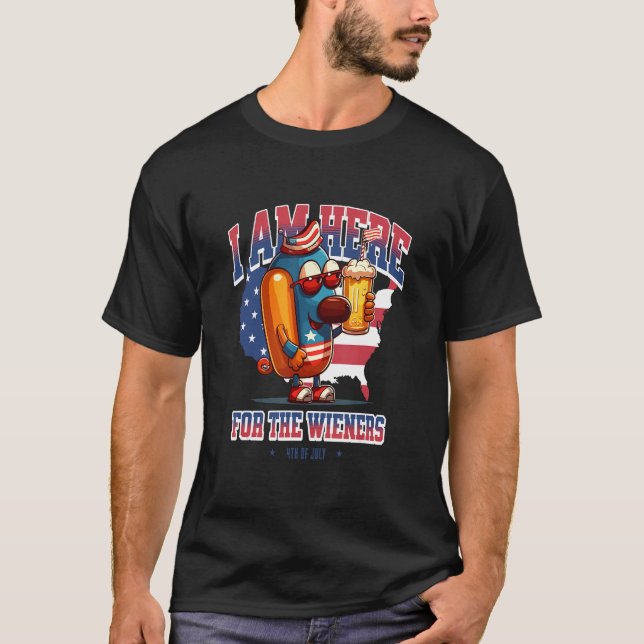 Camiseta Hotdog Funny Wiener 4th of July Patriotic (Anverso)