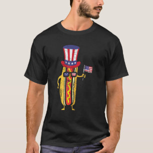Camiseta Hotdog Gafas De Sol Bandera Estadounidense 4 De Ju