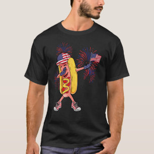 Camiseta Hotdog Gafas De Sol Bandera Estadounidense 4 De Ju