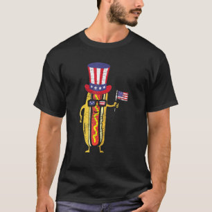 Camiseta Hotdog Gafas De Sol Bandera Estadounidense 4 De Ju