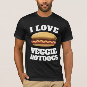 CAMISETA HOTDOG I LOVE VEGGIE HOTDOGS VEGAN T-SHIRTS