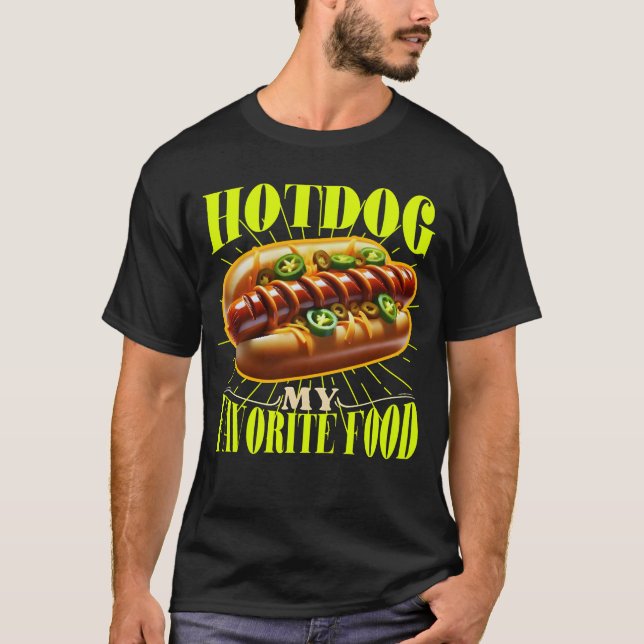 Camiseta hotdog mi comida favorita (Anverso)