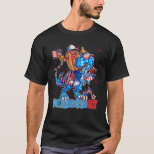 Camiseta Hotdog Rex Dino 4 de Julio Amerisaurus Rex