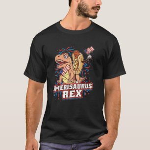 Camiseta Hotdog T Rex Dinosaur 4 de Julio Amerisaurus Funn