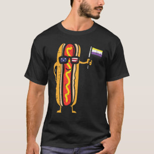 Camiseta Hotdog UFlag Gafas De Sol Enby Nb Pride No Binario