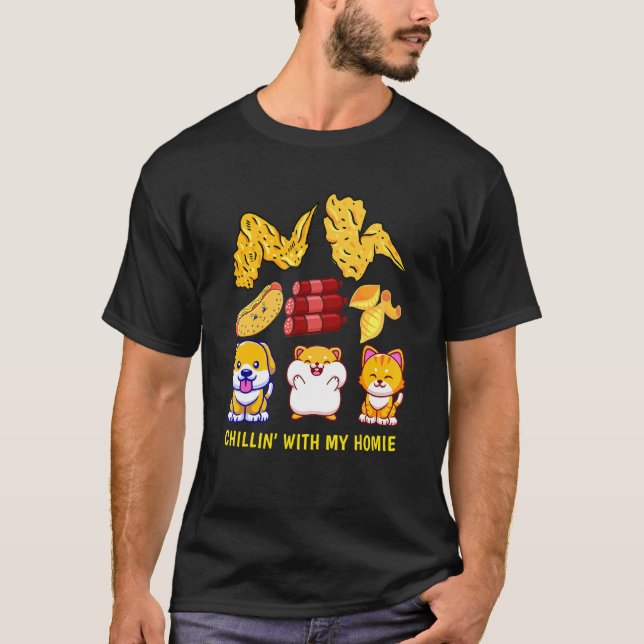 Camiseta Hotdog Y Bolonia Para K (Anverso)