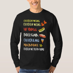 Camiseta Hotdog Y Niños De Bolonia De Gallina De Pollo Wing