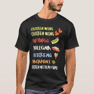 Camiseta Hotdog Y Niños De Bolonia De Gallina De Pollo Wing
