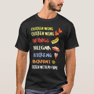 Camiseta Hotdog Y Niños De Bolonia De Gallina De Pollo Wing