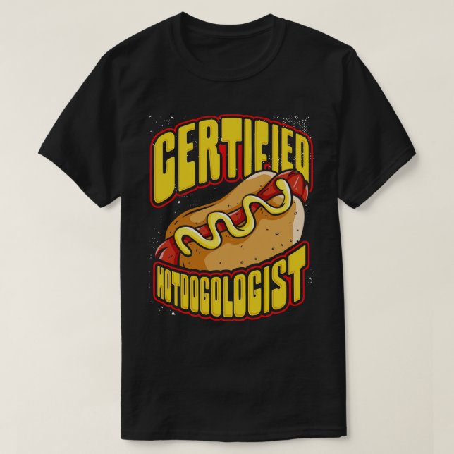 Camiseta Hotdogóloga certificada Perros Hoteleros Perros Ca (Diseño del anverso)