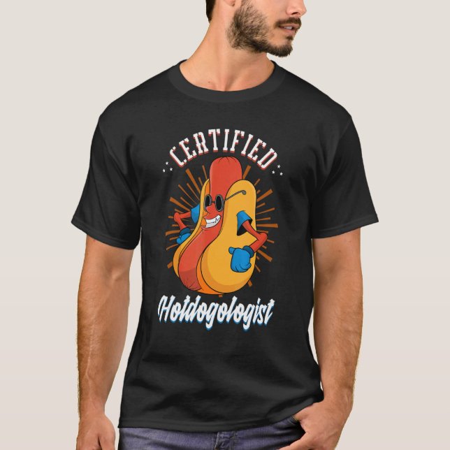 Camiseta Hotdogólogo certificado Franks Sausage Hot (Anverso)