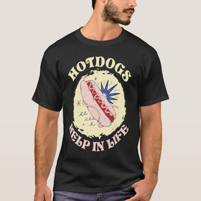 Camiseta Hotdogs Help In Life Hotdog Sandwich (Anverso)