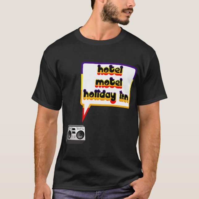 Camiseta Hotel, motel, mesón de día de fiesta (Anverso)