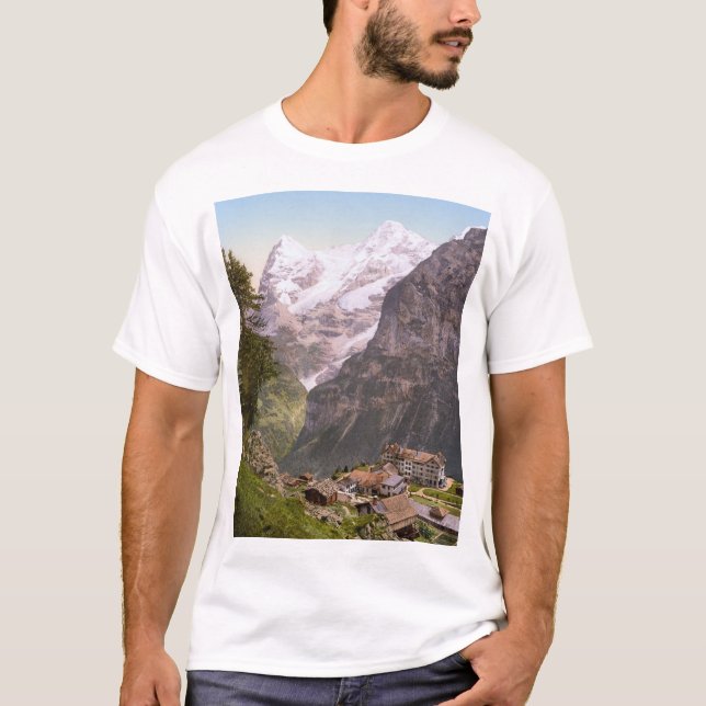 Camiseta Hotel suizo en los Alpes (1900) (Anverso)
