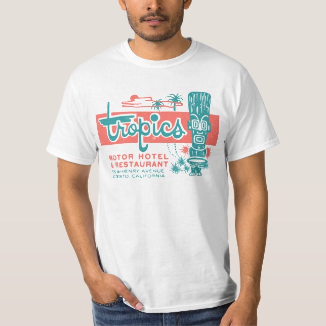 Camiseta Hotel Tropics Motor / Estilo Hawái / Bar Tiki  (Anverso)