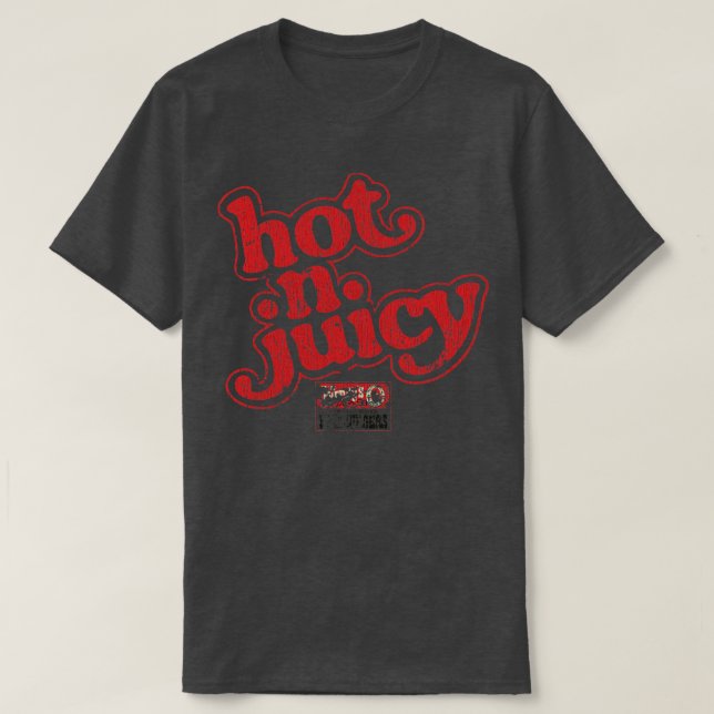 Camiseta HotNJuicy de estilo 70 1977 (Diseño del anverso)