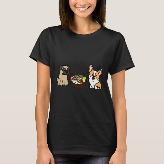 Camiseta Hotpot De Corgi Y Pug (Anverso)