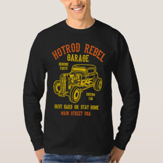 Camiseta Hotrod Rebel Automotive Nostalgia Old Car 3