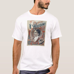 Camiseta Houdini, rey del anuncio del vintage de la tarjeta