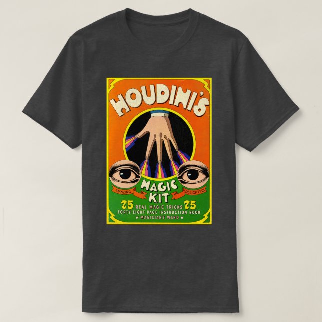 Camiseta Houdinis Magic Kit Retro Book de 70 (Diseño del anverso)