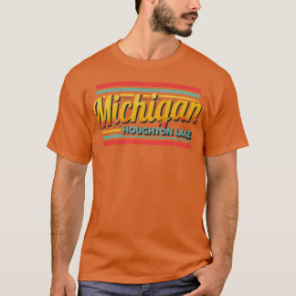 Camiseta Houghton Lake Michigan Recuerdo Antiguo 70S 80S Ca