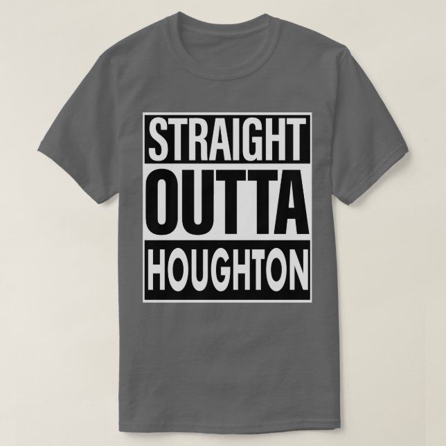 Camiseta Houghton Nombre Straight Saliendo De Houghton (Diseño del anverso)