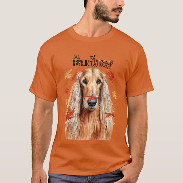 Camiseta Hound afgano hablemos de amante del perro gracioso (Anverso)