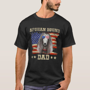 Camiseta Hound Afgano Papá Merica Bandera Estadounidense Pe
