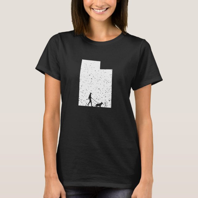 Camiseta Hound Basset Caminando Perro Utah (Anverso)