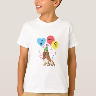 Camiseta Hound Basset de los globos de fiesta de cumpleaño