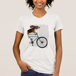 Camiseta Hound Basset en la bicicleta