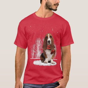 Camiseta Hound Basset En La Nieve Feliz Navidad Invierno Gi
