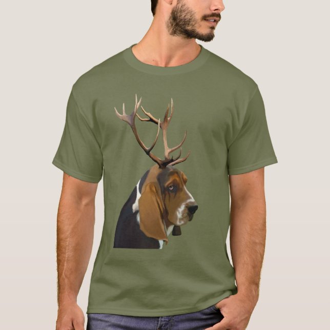 Camiseta Hound Basset y Antlers (Anverso)