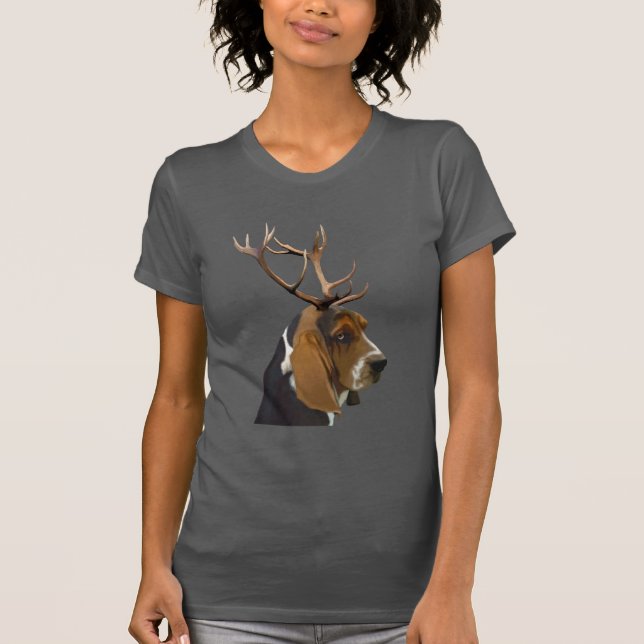 Camiseta Hound Basset y Antlers (Anverso)
