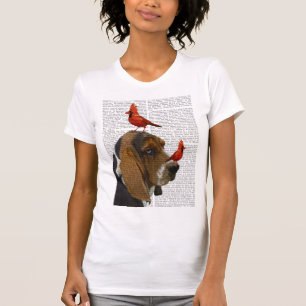 Camiseta Hound Basset y Aves
