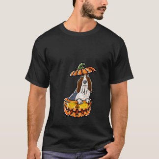 Camiseta Hound Bruto Feliz Halloween Calabaza Perro V Cuell