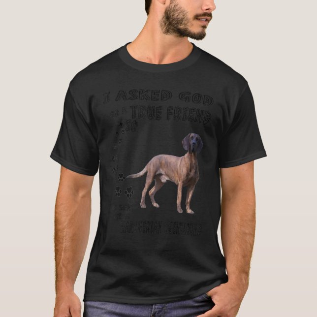 Camiseta Hound Hanoverian Cita a mamá papá impresa, Hanover (Anverso)