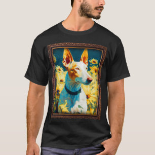 Camiseta Hound Ibizan Pintando Flor De Giro Madera Mujeres