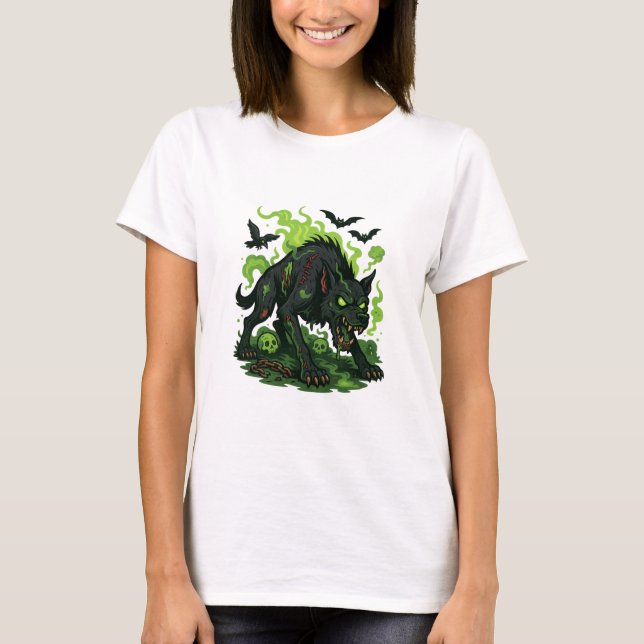 Camiseta Hound Zombie de Baskerville - Personalizado Horror (Anverso)