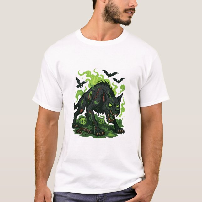 Camiseta Hound Zombie de Baskerville - Personalizado Horror (Anverso)