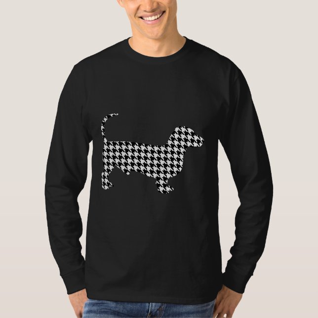 Camiseta Houndstooth Dachshund Dog (Anverso)