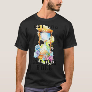 Camiseta Hourglass Let Good Time Rolling Hippie Floral Co