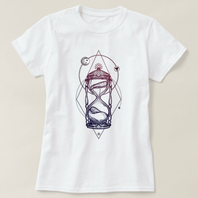 Camiseta Hourglass sagrado de geometría (Diseño del anverso)