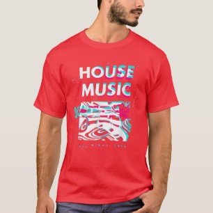 Camiseta House Music All Night Glitch Optical IllusionEDM R