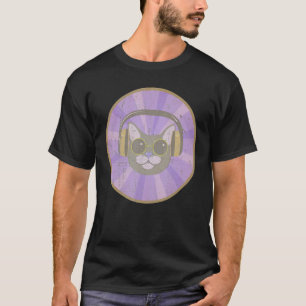Camiseta House Music Kitty Dj Auriculares para gatos Retro 